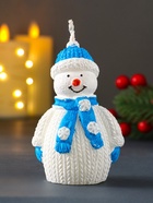 Свеча декоративная «Снеговик», голубой (комплект 2 шт) - фото 53096435
