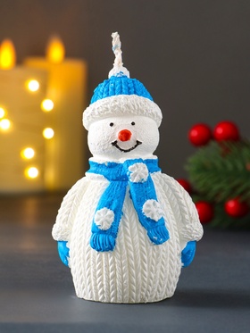 Свеча декоративная «Снеговик», голубой (комплект 2 шт)