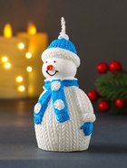 Свеча декоративная «Снеговик», голубой (комплект 2 шт) - фото 53096438
