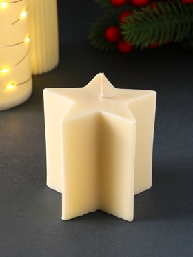 Свеча декоративная «Большая звезда», 75×75×75 мм, белая