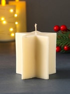 Свеча декоративная «Большая звезда», 75×75×75 мм, белая - Фото 3