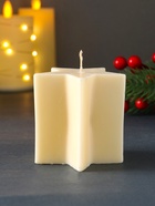 Свеча декоративная «Большая звезда», 75×75×75 мм, белая - Фото 4