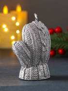 Свеча декоративная «Варежка», лак серебро - Фото 3