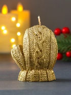 Свеча декоративная «Варежка», лак золото - Фото 2