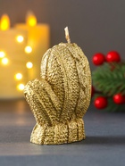 Свеча декоративная «Варежка», лак золото - Фото 3