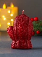 Свеча декоративная «Варежка», лак красный - Фото 2