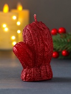 Свеча декоративная «Варежка», лак красный - Фото 3