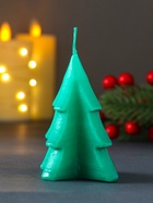 Свеча декоративная «Ёлочка», 67×85 мм, зелёная - фото 809161055