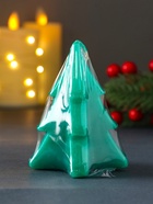 Свеча декоративная «Ёлочка», 67×85 мм, зелёная - фото 809282846