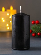 Свеча цилиндр «Символ года: Конь», 50×100 мм, с накаткой, чёрная - Фото 4