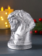 Свеча декоративная «Символ Года: Бюст коня Буцефала», лак, 11.3×7.5×8.5, серебро - фото 809282849