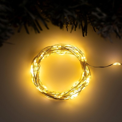 УЦЕНКА НИТЬ ROSA. IP20, 5 м, Н.С. LED(1608)-100-4.5V, ААx3 (не в компл.), 2 режима, Т/БЕЛЫЙ