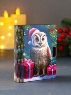 Новогодняя деревянная шкатулка-книга «Сова», для сертификатов, денег, 9.8?8.5?2 см (комплект 2 шт) - фото 53096510