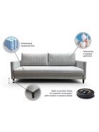 Диван "СТРАЙП" Ткань Вивальди 14 светло-серый  (артикул 10901806)  большой выбор товаров оптом и в розницу по низким ценам с доставкой