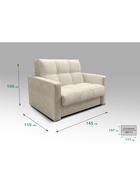 Диван прямой «РЭЙ КЛЕТК 1200», ткань вивальди 3, цвет бежевый - Фото 2