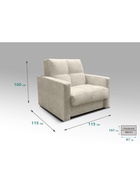 Диван прямой «РЭЙ КЛЕТКА 900», ткань вивальди 3, цвет бежевый - Фото 2