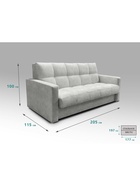 Диван "РЭЙ КЛЕТКА 1800" Ткань Вивальди 14 светло-серый 10901842