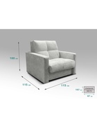 Диван "РЭЙ КЛЕТКА 900" Ткань Вивальди 14 светло-серый 10901846