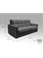 Диван прямой «РЭЙ КЛЕТКА 2000», ткань вивальди 34, цвет графит  (артикул 10901848)  большой выбор товаров оптом и в розницу по низким ценам с доставкой