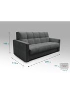 Диван прямой «РЭЙ КЛЕТКА 1800», ткань вивальди 34, цвет графит - Фото 2