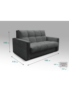 Диван прямой «РЭЙ КЛЕТКА 1600», ткань вивальди 34, цвет графит - Фото 2