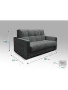 Диван прямой «РЭЙ КЛЕТКА 1400», ткань вивальди 34, цвет графит - Фото 2