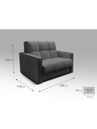 Диван прямой «РЭЙ КЛЕТК 1200», ткань вивальди 34, цвет графит - Фото 2