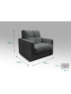 Диван прямой «РЭЙ КЛЕТКА 700», ткань вивальди 34, цвет графит  (артикул 10901855)  большой выбор товаров оптом и в розницу по низким ценам с доставкой