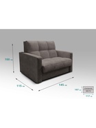 Диван прямой «РЭЙ КЛЕТКА 1200», ткань вивальди 8, цвет шоколад - Фото 2