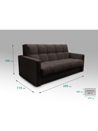 Диван прямой «РЭЙ КЛЕТКА 1800», ткань вивальди 10, цвет кофе - Фото 2