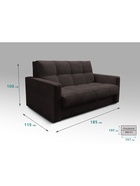 Диван прямой «РЭЙ КЛЕТКА 1600», ткань вивальди 10, цвет кофе - Фото 2