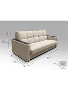 Диван прямой «РЭЙ КЛЕТКА 2000», с МДФ, ткань вивальди 3, цвет бежевый  (артикул 10901872)  большой выбор товаров оптом и в розницу по низким ценам с доставкой