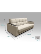 Диван прямой «РЭЙ КЛЕТКА 1800», с МДФ, ткань вивальди 3, цвет бежевый  (артикул 10901873)  большой выбор товаров оптом и в розницу по низким ценам с доставкой