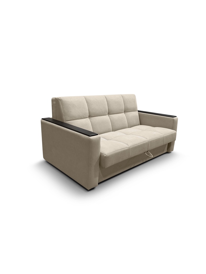 Диван прямой «РЭЙ КЛЕТКА 1600», с МДФ, ткань вивальди 3, цвет бежевый - Фото 1