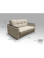 Диван "РЭЙ КЛЕТКА 1600" с МДФ Ткань Вивальди 3 бежевый 10901874