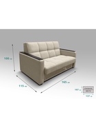 Диван "РЭЙ КЛЕТКА 1400" с МДФ Ткань Вивальди 3 бежевый 10901875