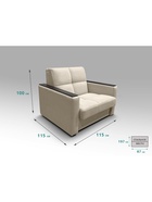 Диван "РЭЙ КЛЕТКА 900" с МДФ Ткань Вивальди 3 бежевый 10901877