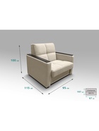 Диван "РЭЙ КЛЕТКА 700" с МДФ Ткань Вивальди 3 бежевый 10901878