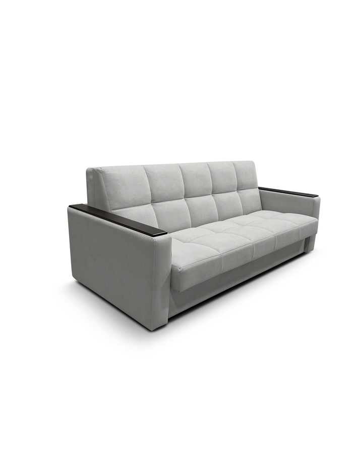 Диван прямой «РЭЙ КЛЕТКА 2000», с МДФ, ткань вивальди 14, цвет светло-серый