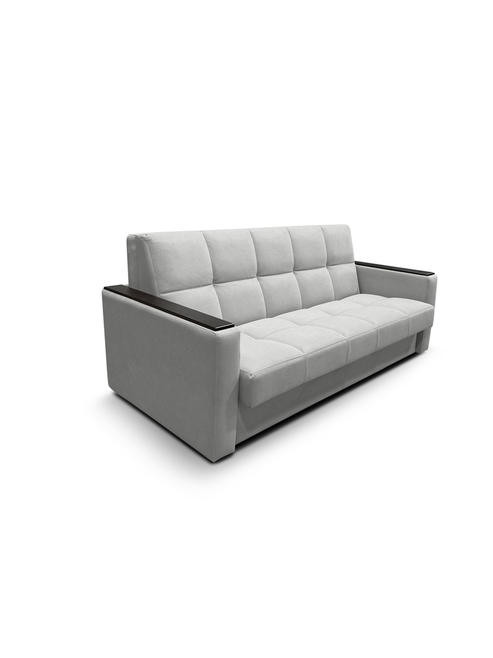 Диван прямой «РЭЙ КЛЕТКА 1800», с МДФ, ткань вивальди 14, цвет светло-серый