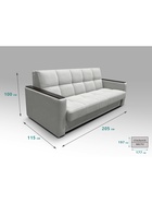 Диван "РЭЙ КЛЕТКА 1800" с МДФ Ткань Вивальди 14 светло-серый 10901881