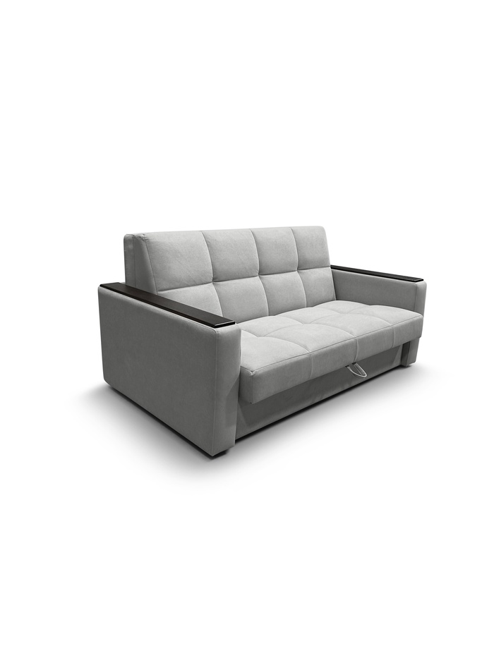 Диван прямой «РЭЙ КЛЕТКА 1600», с МДФ, ткань вивальди 14, цвет светло–серый - Фото 1