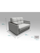 Диван "РЭЙ КЛЕТК 1200" с МДФ Ткань Вивальди 14 светло-серый 10901884