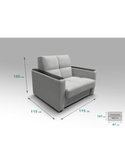 Диван "РЭЙ КЛЕТКА 900" с МДФ Ткань Вивальди 14 светло-серый 10901885