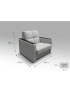 Диван "РЭЙ КЛЕТКА 700" с МДФ Ткань Вивальди 14 светло-серый 10901886