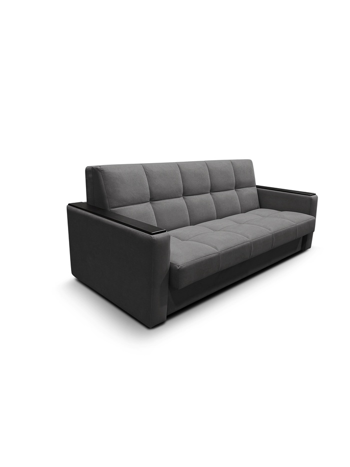 Диван прямой «РЭЙ КЛЕТКА 2000», с МДФ, ткань вивальди 34, цвет графит