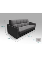 Диван прямой «РЭЙ КЛЕТКА 2000», с МДФ, ткань вивальди 34, цвет графит  (артикул 10901887)  большой выбор товаров оптом и в розницу по низким ценам с доставкой