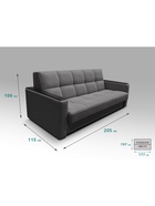 Диван "РЭЙ КЛЕТКА 1800" с МДФ Ткань Вивальди 34 графит 10901888