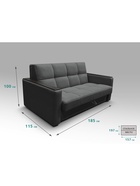 Диван "РЭЙ КЛЕТКА 1600" с МДФ Ткань Вивальди 34 графит 10901889