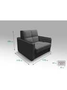 Диван "РЭЙ КЛЕТКА 900" с МДФ Ткань Вивальди 34 графит 10901893